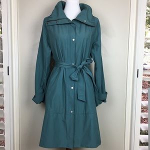 Eileen Fisher Jacket Long Coat High Neck Belted